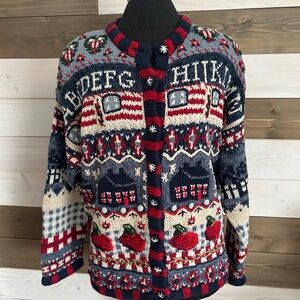 Heirloom Collectibles ⚜️ Colorful Alphabet Patterned Cardigan Sweater